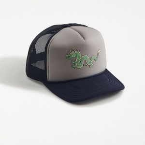 Urban Outfitters Dragon Puff Printed Trucker Hat NWT